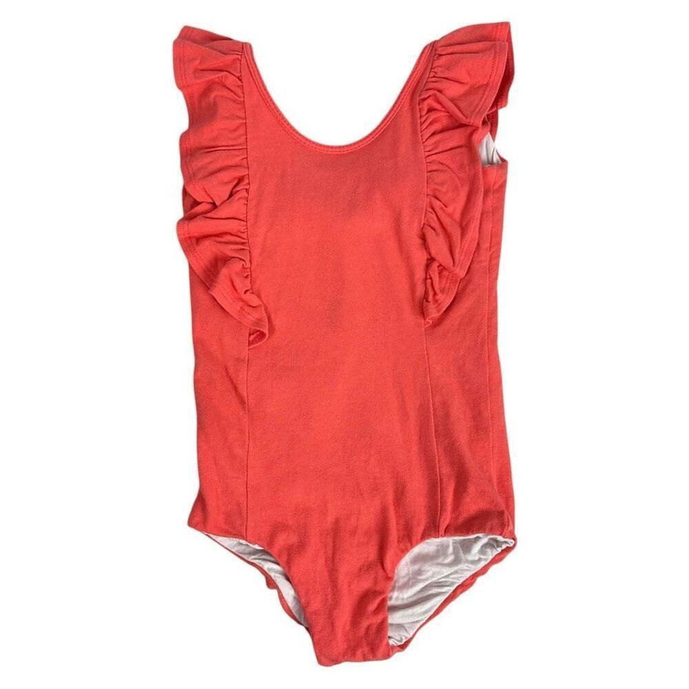 Remie Girl Coral Ruffle Bodysuit Spot size 6-7